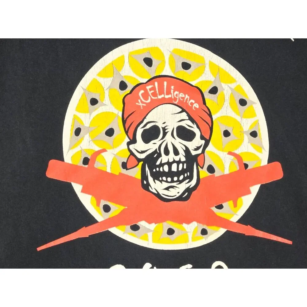 Cell Death Tour 2009 Graphic Band Tee Skull Lightning T-Shirt Men's Size L Y2K - Picture 3 of 9